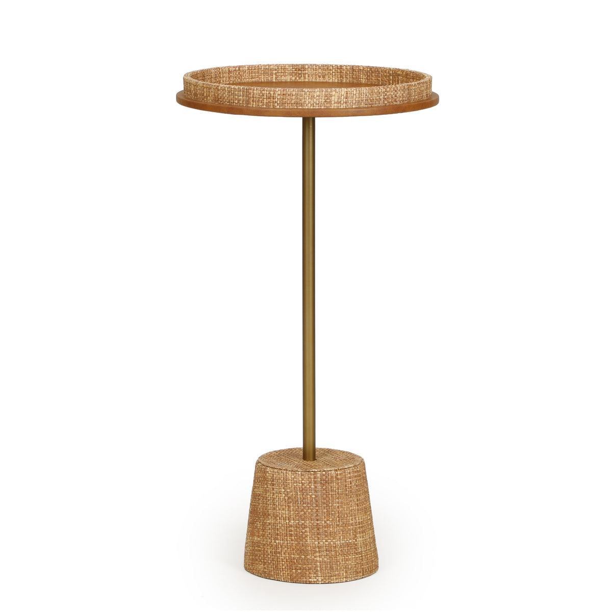 Saddle Natural Raffia Contract-Grade Side Table - View 1