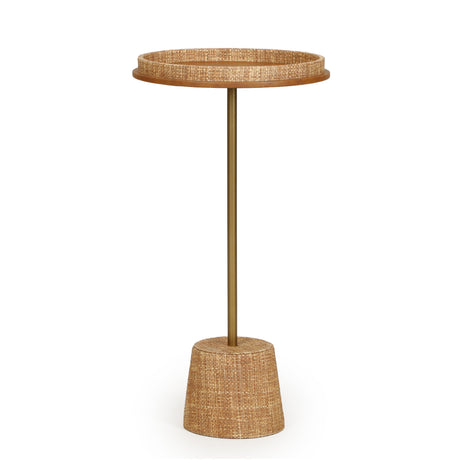 Saddle Natural Raffia Contract-Grade Side Table - View 1