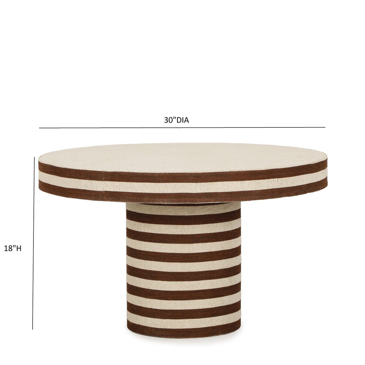 Lyra 30" Natural Striped Cotton Jute Contract-Grade Coffee Table - View 7