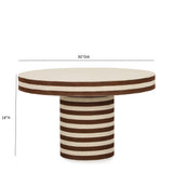 Lyra 30" Natural Striped Cotton Jute Contract-Grade Coffee Table - View 7