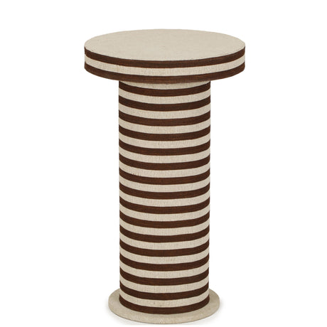 Lyra Natural Striped Cotton Jute Contract-Grade Side Table - View 5