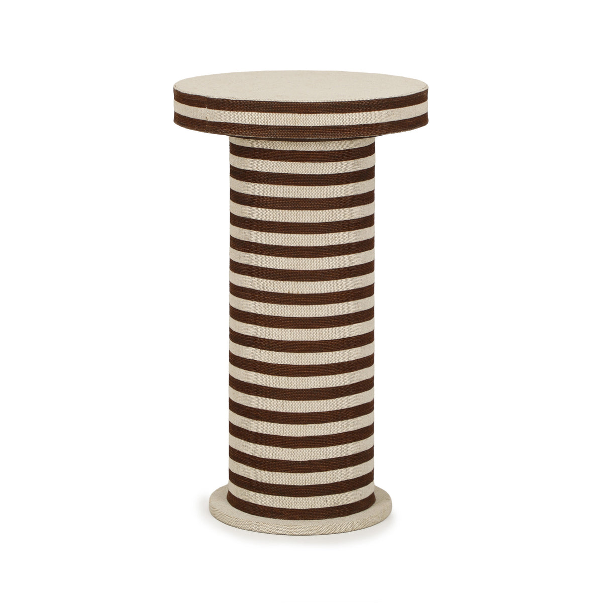 Lyra Natural Striped Cotton Jute Contract-Grade Side Table - View 6