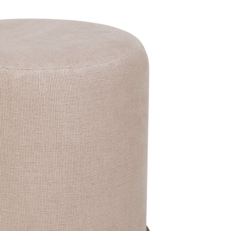 Como Burl and Saddle Brown Cotton Jute Contract-Grade Accent Stool - View 4