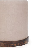 Como Burl and Saddle Brown Cotton Jute Contract-Grade Accent Stool - View 5