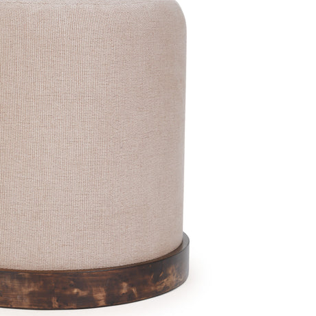 Como Burl and Saddle Brown Cotton Jute Contract-Grade Accent Stool - View 5