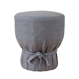 Elsie Grey Linen Upholstered Pouf - View 3