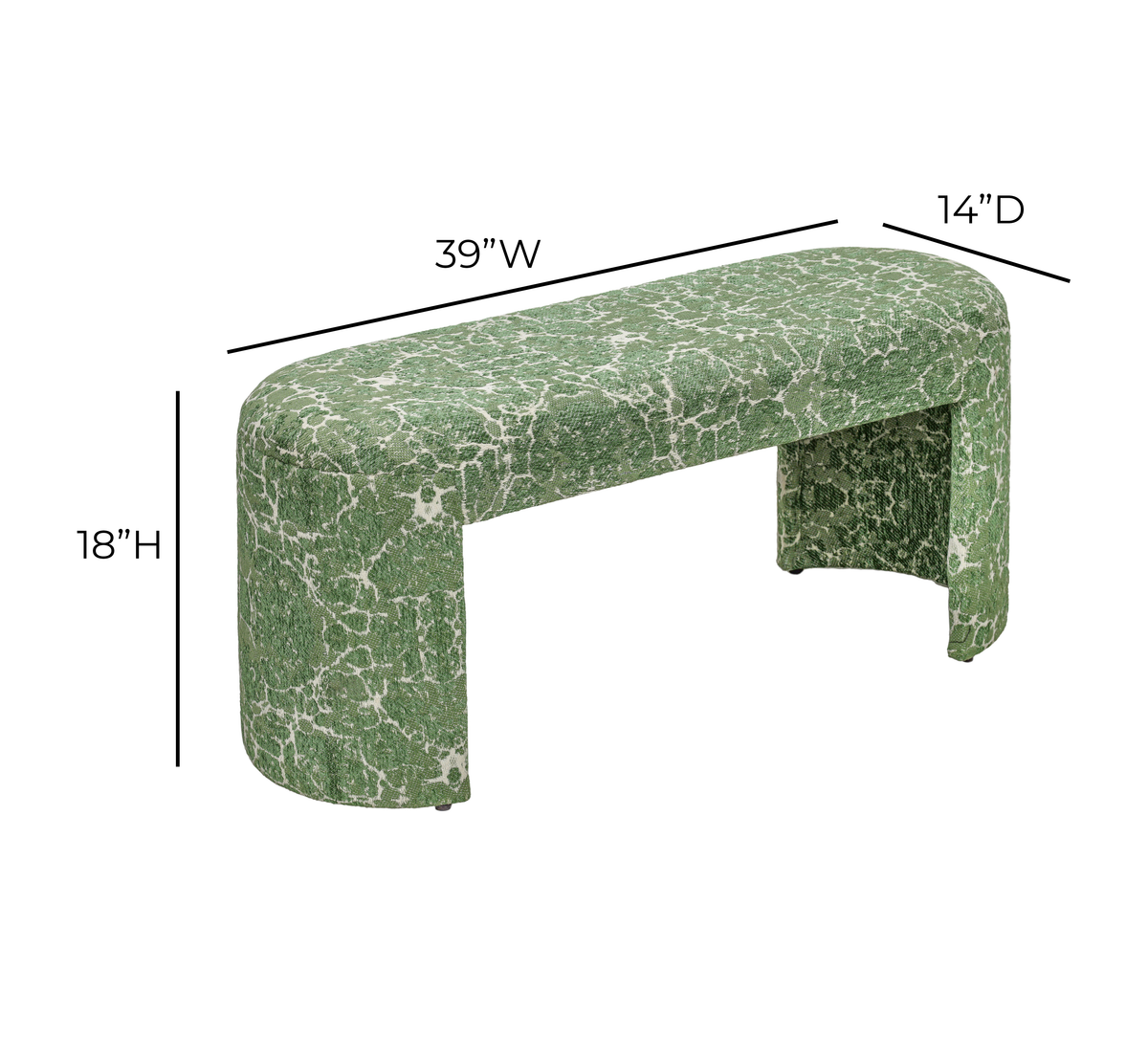 Greenspace 39" Rounded Upholstered Bench - View 5