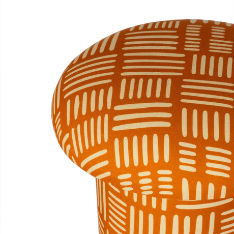 Lucy Rust Orange Tribal Print Mushroom Accent Stool - View 4