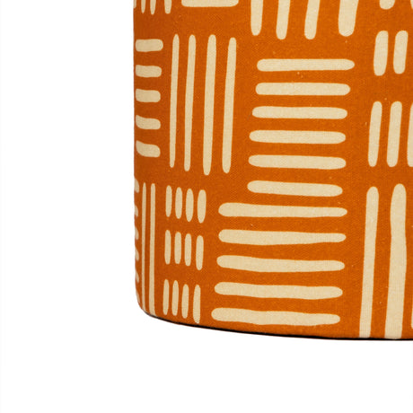 Lucy Rust Orange Tribal Print Mushroom Accent Stool - View 5