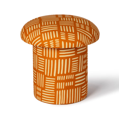 Lucy Rust Orange Tribal Print Mushroom Accent Stool - View 1