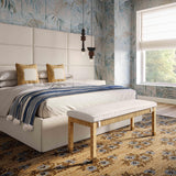 Amara 50" Woven Rattan Performance Fabric Bench