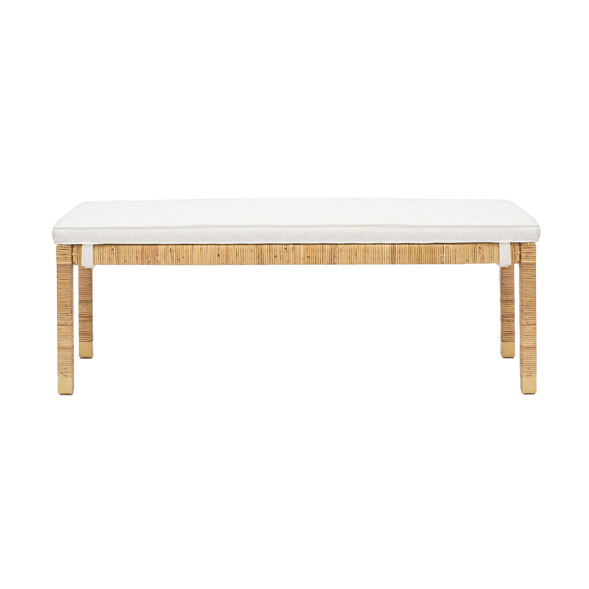 Amara 50" Woven Rattan Performance Fabric Bench