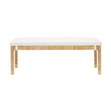 Amara 50" Woven Rattan Performance Fabric Bench