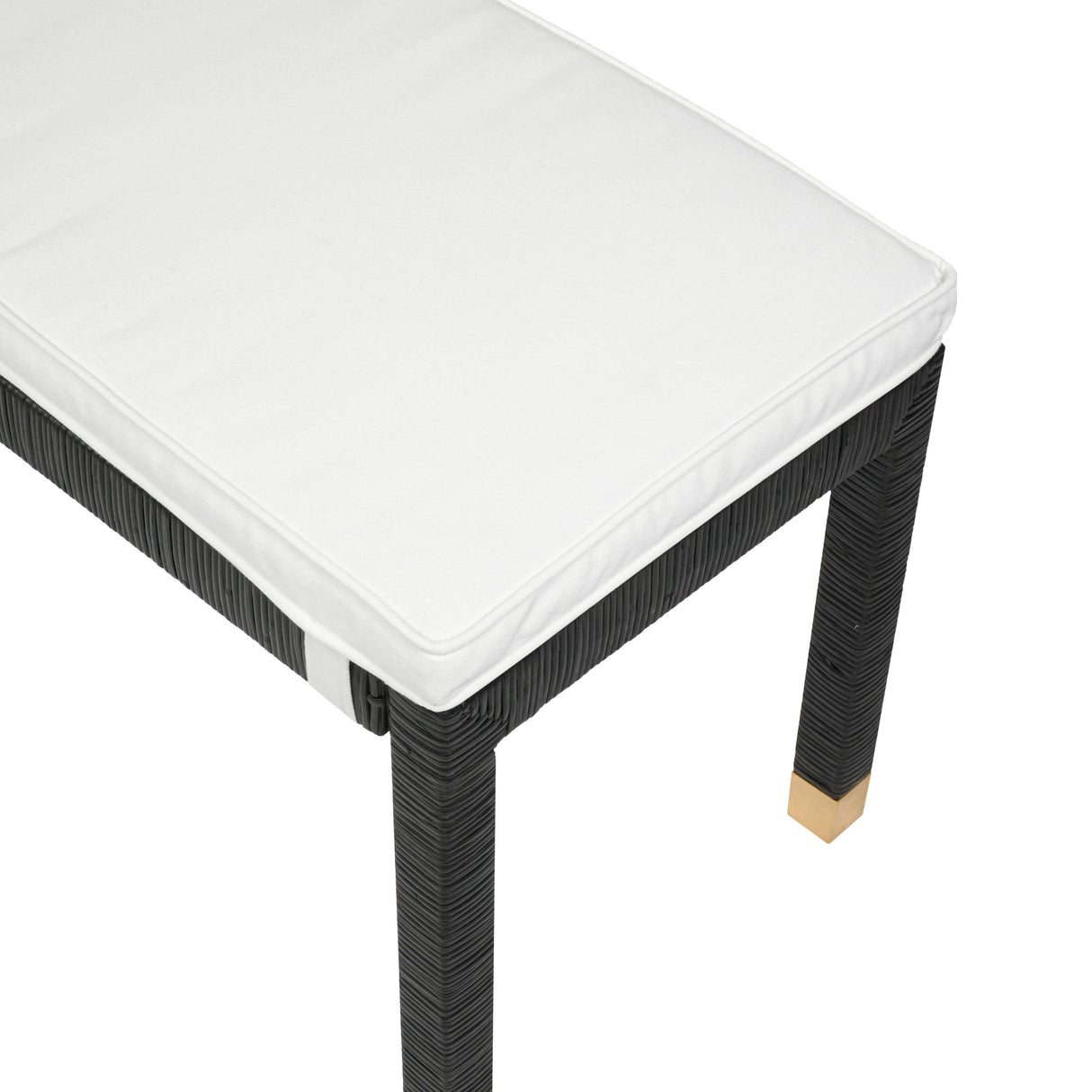 Amara 50" Woven Rattan Performance Fabric Bench