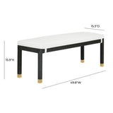 Amara 50" Woven Rattan Performance Fabric Bench