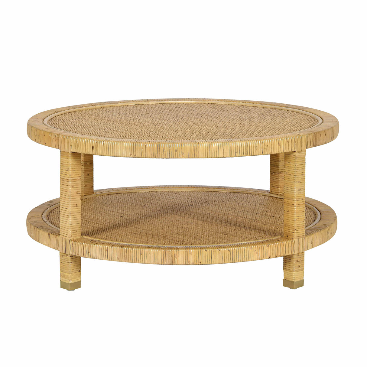 Amara 33" Natural Rattan Round Coffee Table