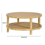 Amara 33" Natural Rattan Round Coffee Table