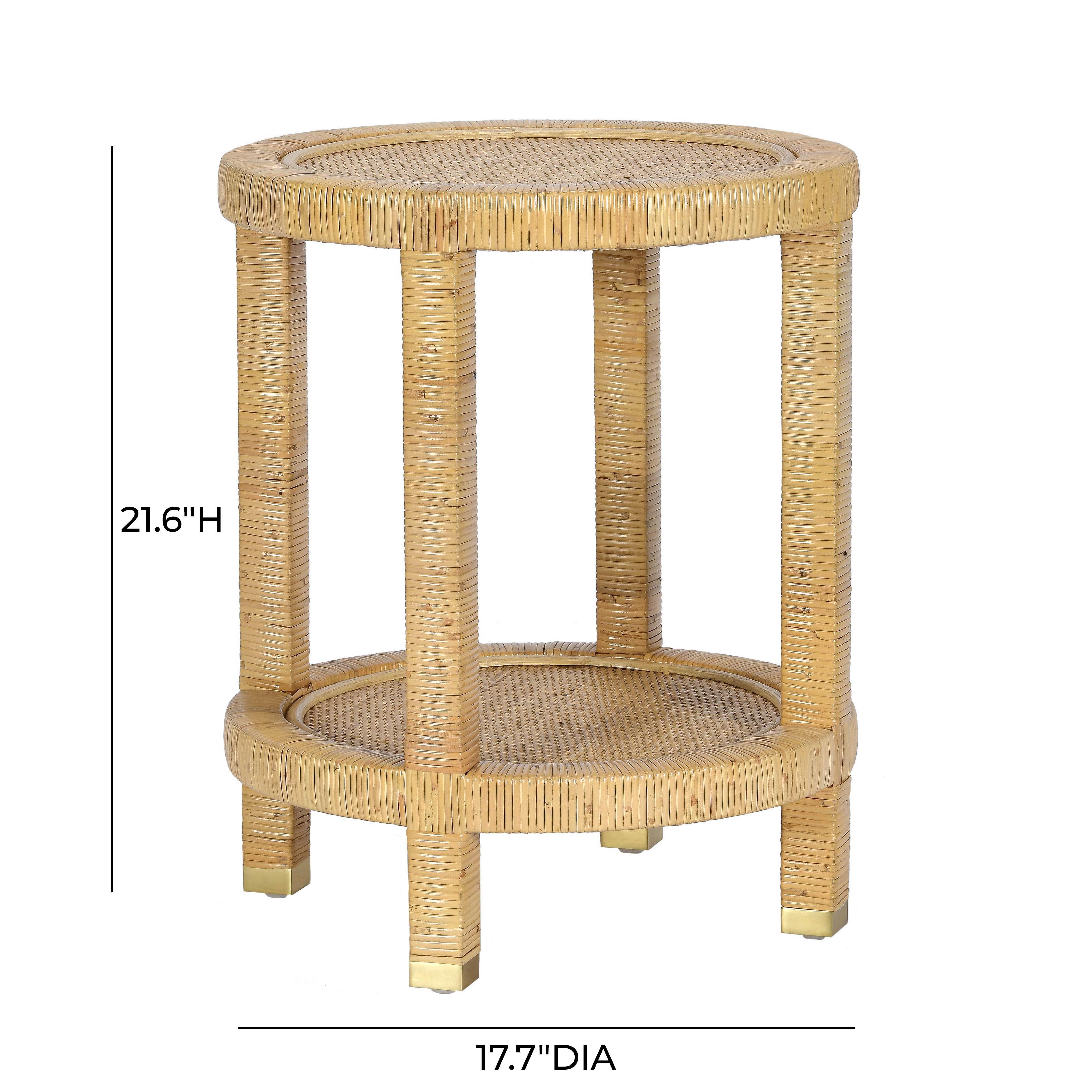 TOV Furniture Amara Rattan Side Table - Thumbnail 4
