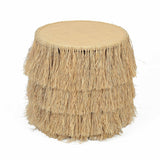 Luau Natural Rattan Round End Table