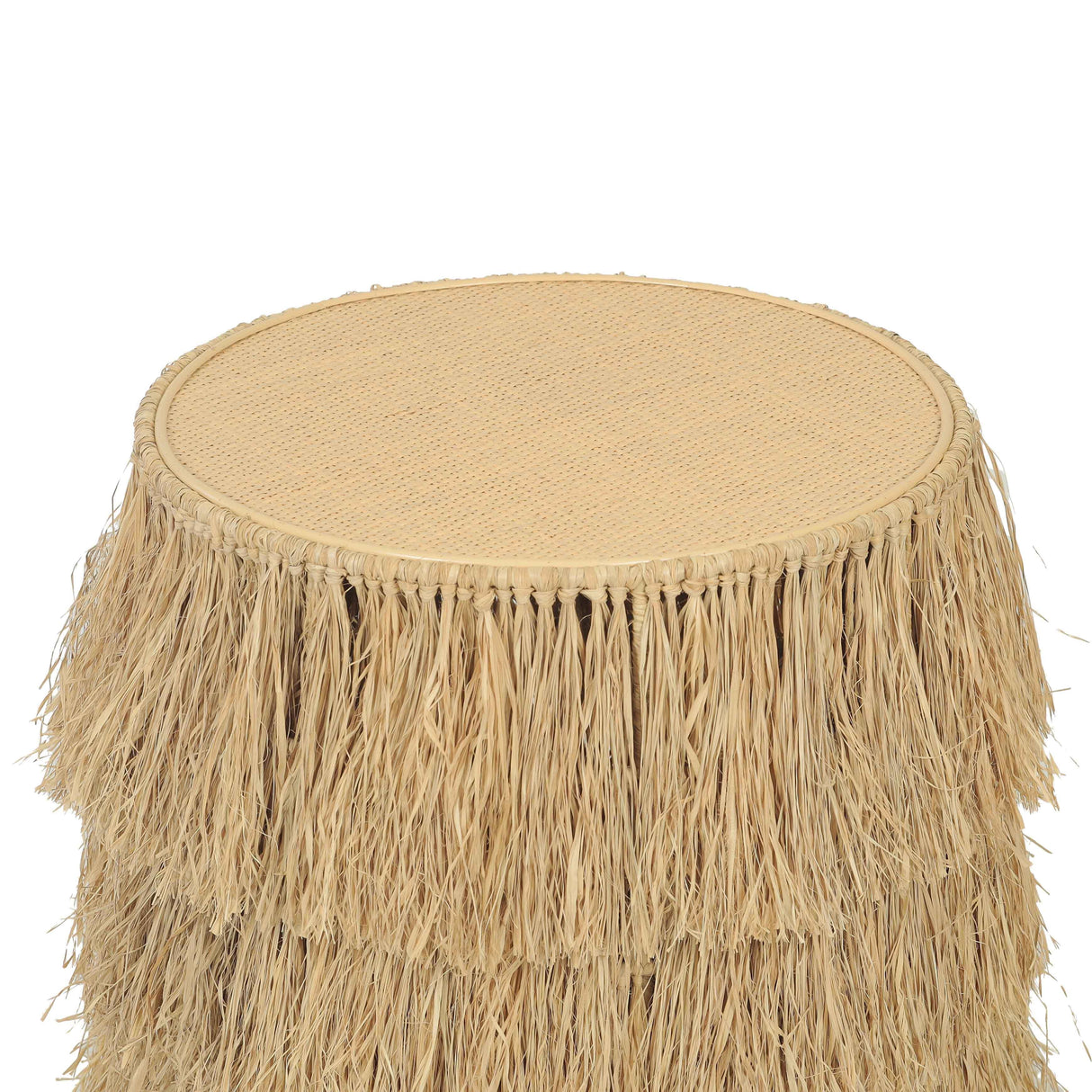 Luau Natural Rattan Round End Table