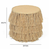 Luau Natural Rattan Round End Table