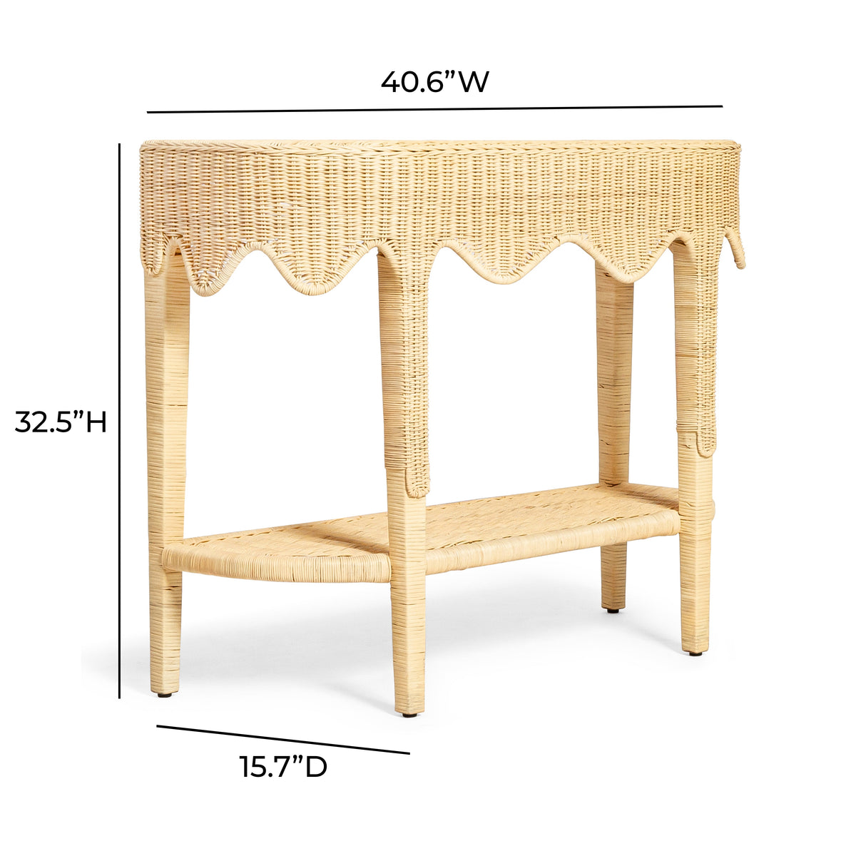 Sally 41" Natural Rattan Console Table - View 7