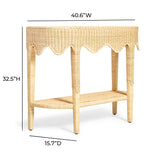 Sally 41" Natural Rattan Console Table - View 7