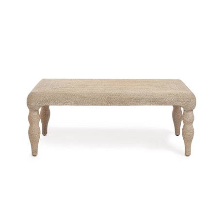 Vicky 49" Natural Woven Seagrass Rectangular Coffee Table - View 4