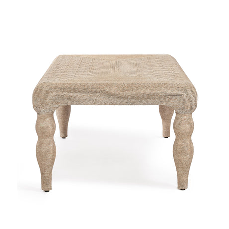 Vicky 49" Natural Woven Seagrass Rectangular Coffee Table - View 5