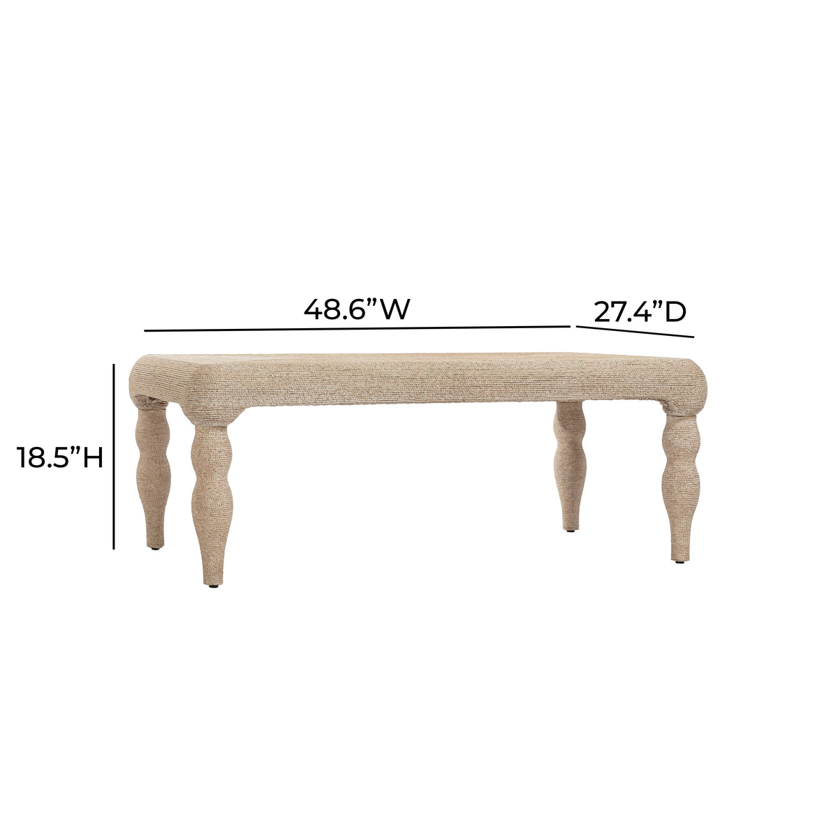 Vicky 49" Natural Woven Seagrass Rectangular Coffee Table - View 8