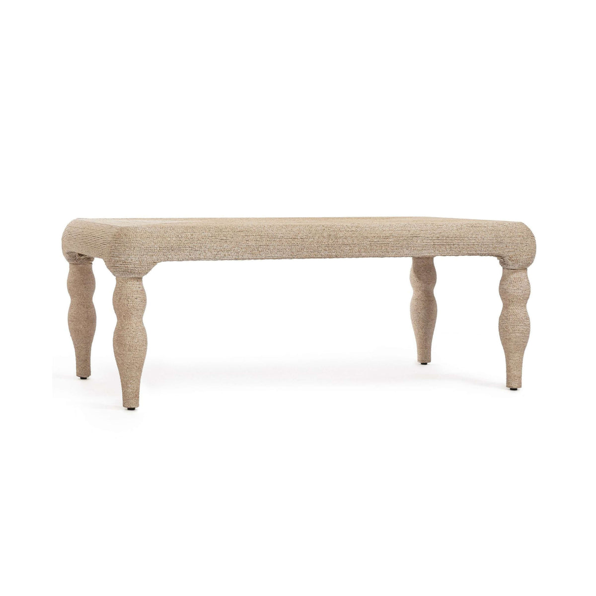 Vicky 49" Natural Woven Seagrass Rectangular Coffee Table - View 1