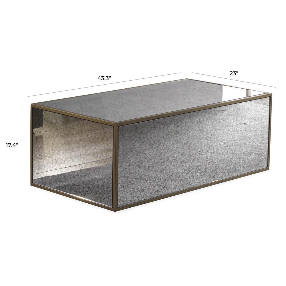 Lana Mirrored Coffee Table (43"-48") dimensions