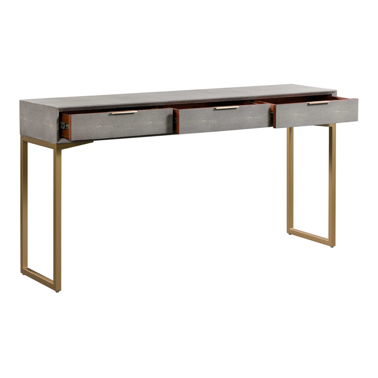 Pesce 59" Shagreen 3 Drawer Console Table