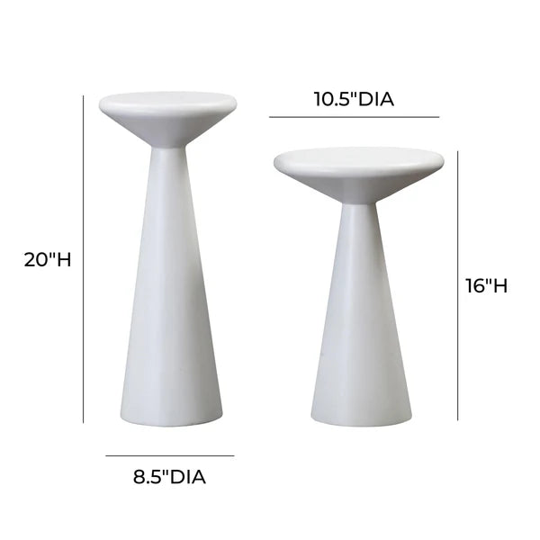 Gianna Concrete Accent Tables - Set of 2 dimensions