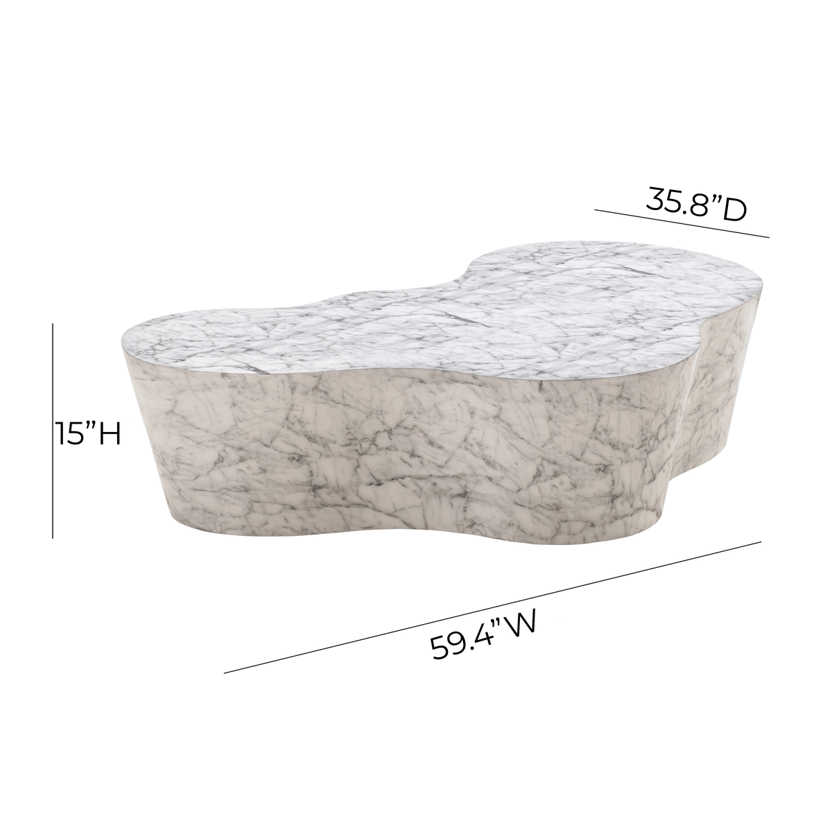 Slab 59" Concrete Indoor/Outdoor Coffee Table - View 7