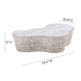 Slab 59" Concrete Indoor/Outdoor Coffee Table - View 7