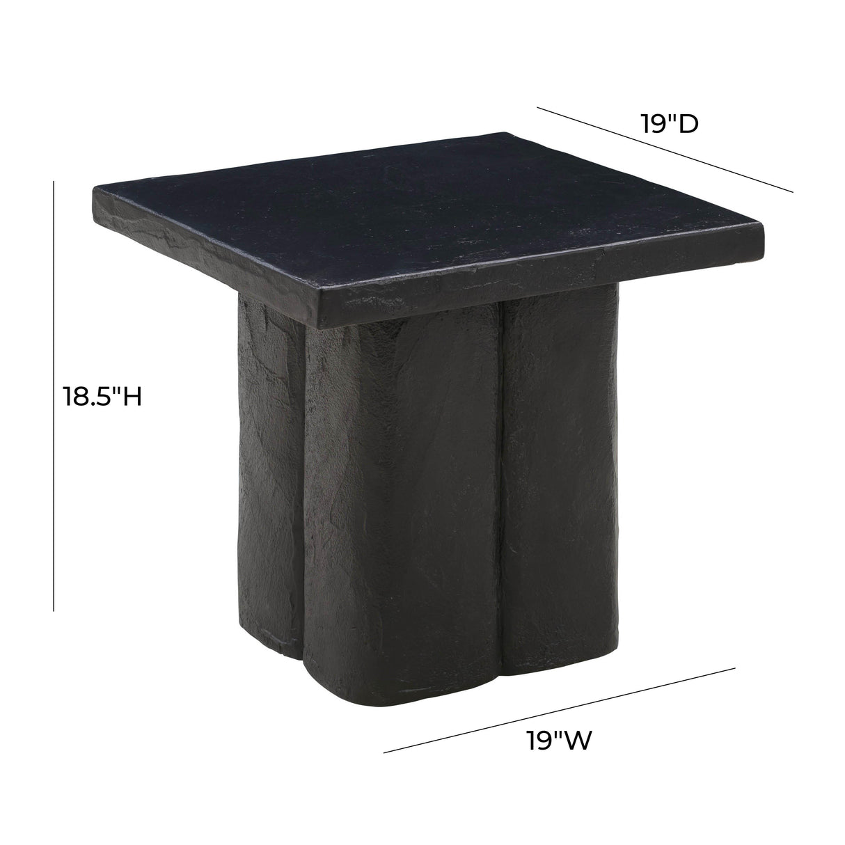 Kayla Faux Plaster Indoor / Outdoor Square Side Table