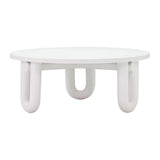 Tildy 39" White Concrete Indoor / Outdoor Round Coffee Table