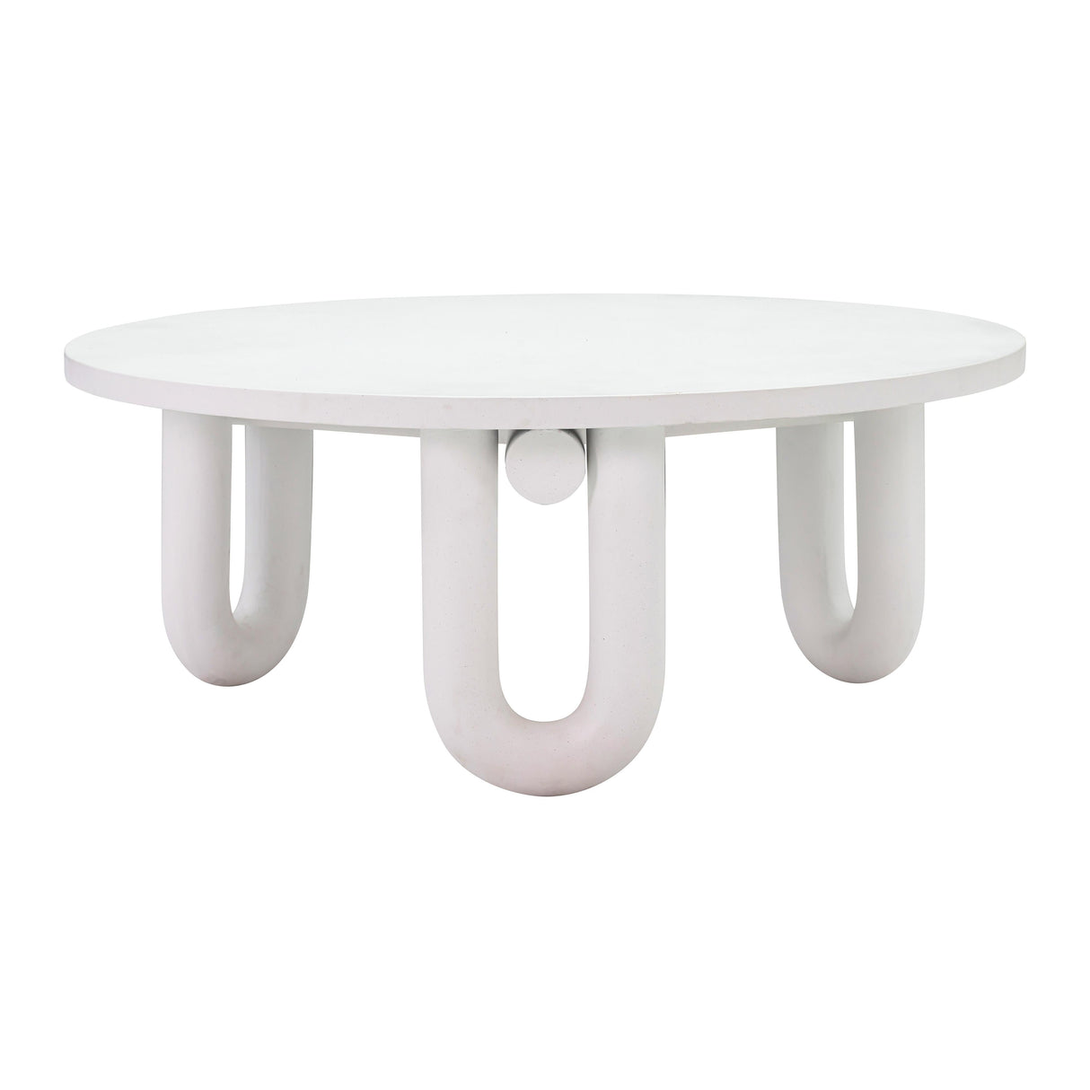 Tildy 39" White Concrete Indoor / Outdoor Round Coffee Table