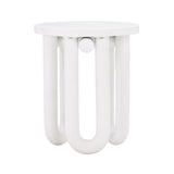 Tildy White Concrete Indoor / Outdoor Round Side Table