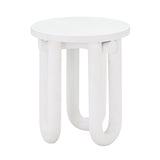 Tildy White Concrete Indoor / Outdoor Round Side Table