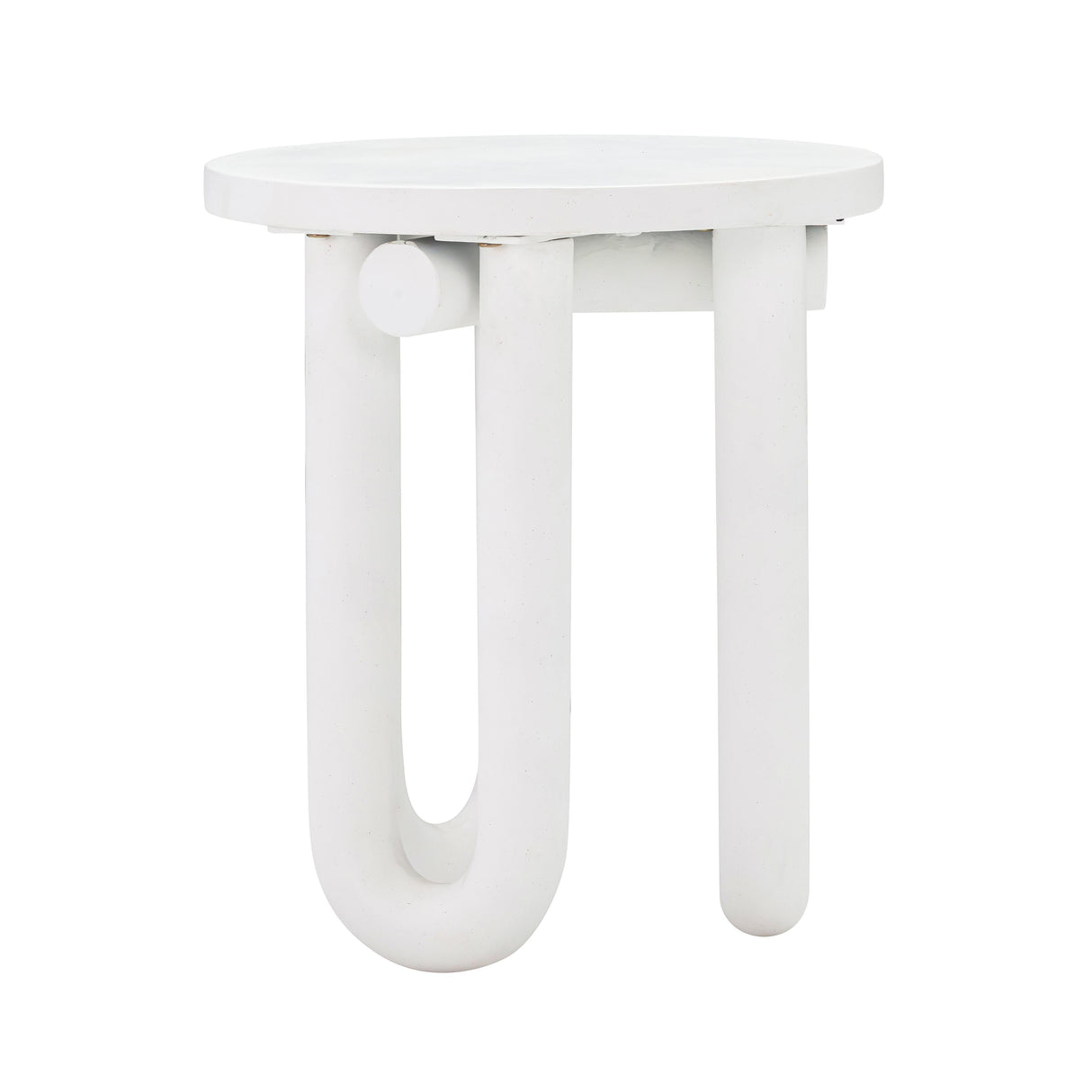 Tildy White Concrete Indoor / Outdoor Round Side Table