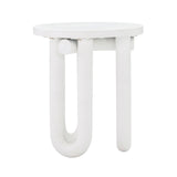 Tildy White Concrete Indoor / Outdoor Round Side Table