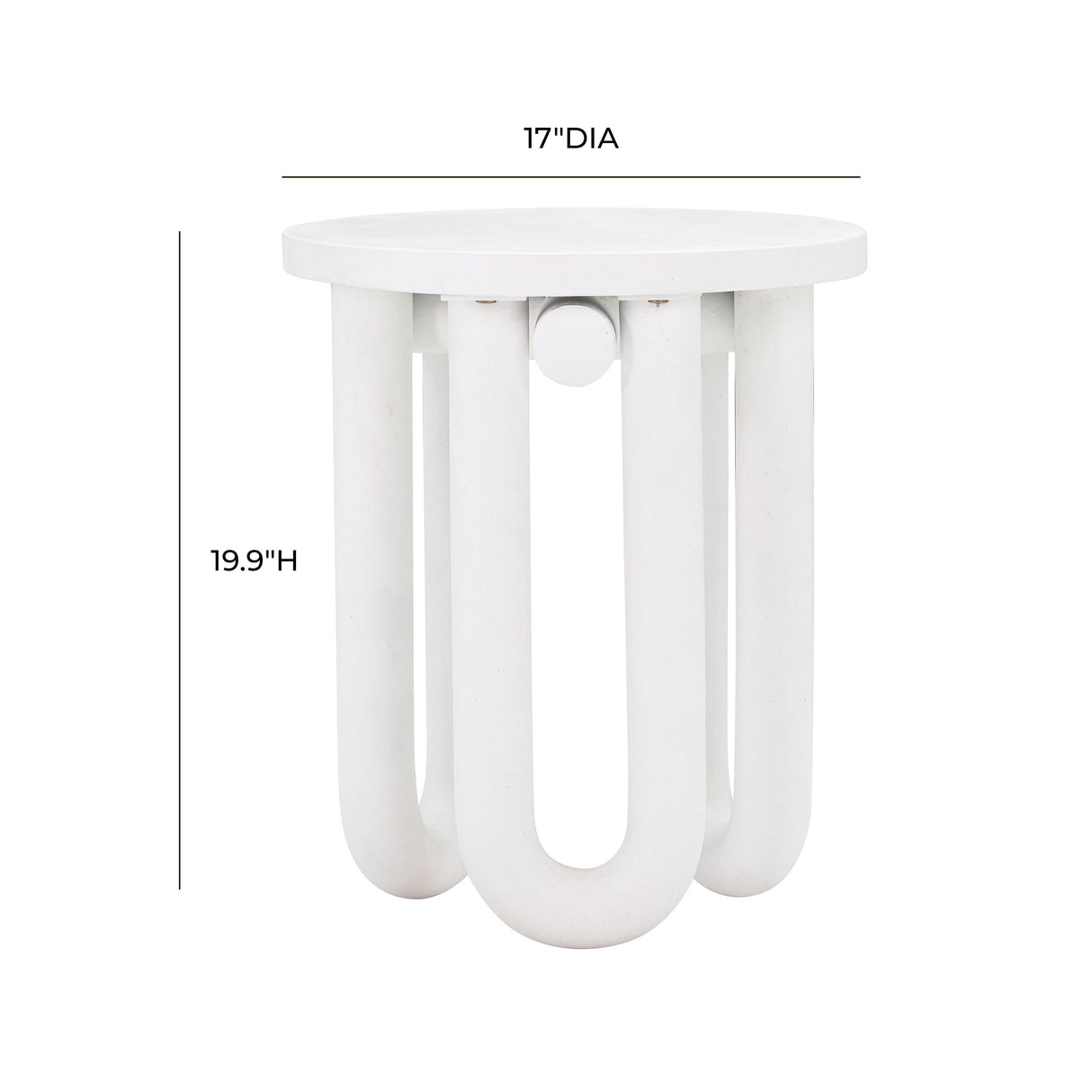 Tildy White Concrete Indoor / Outdoor Round Side Table