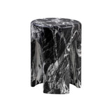 Marisol Black Faux Marble Side Table