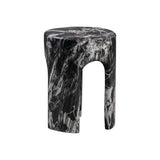 Marisol Black Faux Marble Side Table