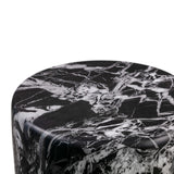 Marisol Black Faux Marble Side Table