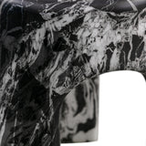 Marisol Black Faux Marble Side Table