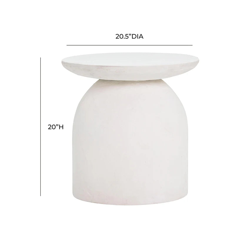 Aloe White Concrete Side Table dimensions