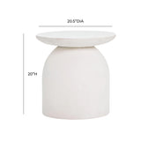 Aloe White Concrete Side Table